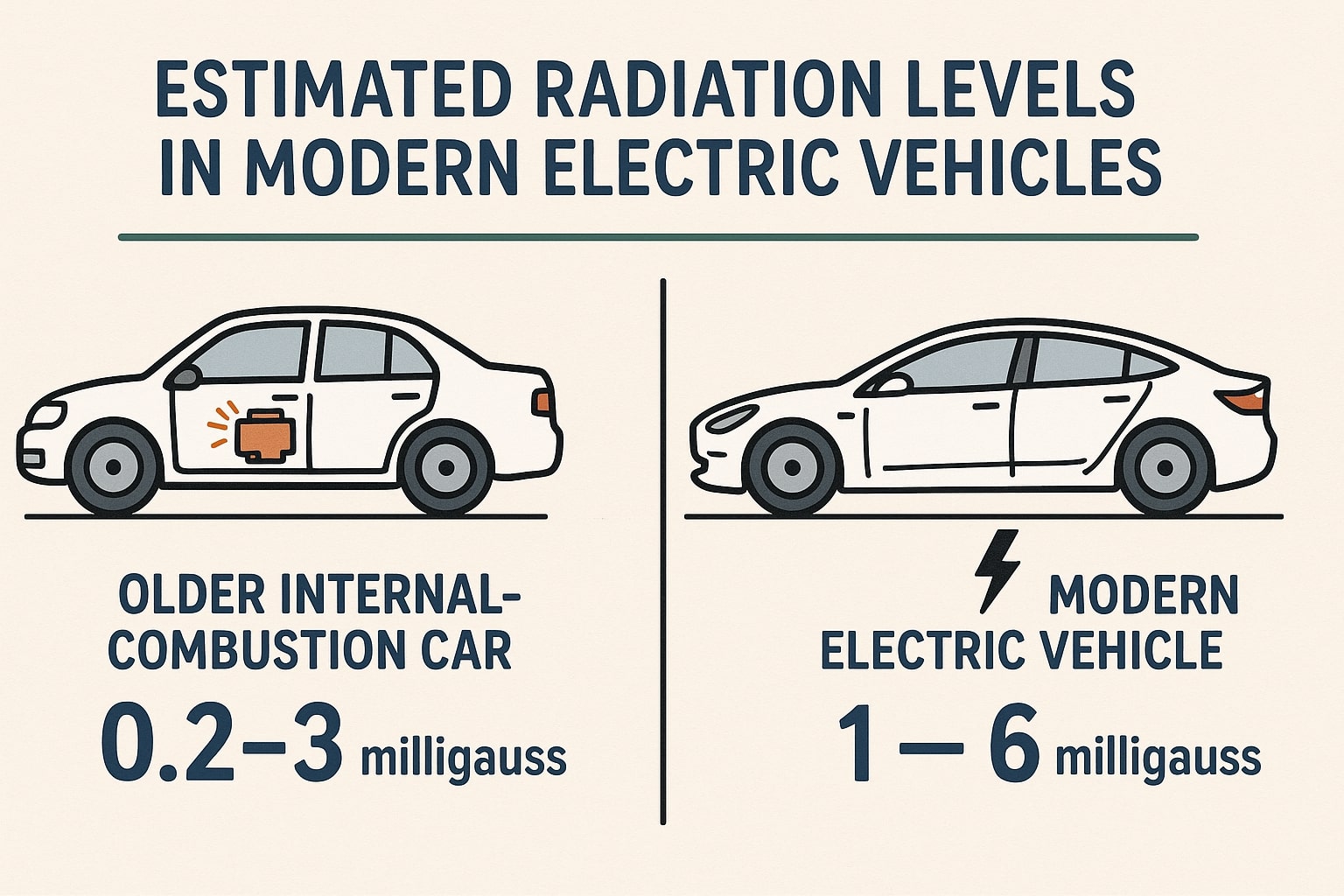 Estimated Radiation Levels in Modern Electric Vehicles